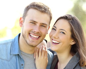 couple with attractive smile