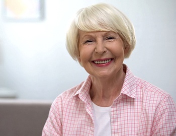 An older woman smiling