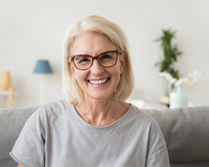 older woman smiling