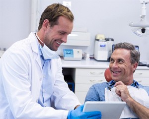 Man smiling in the dental chair