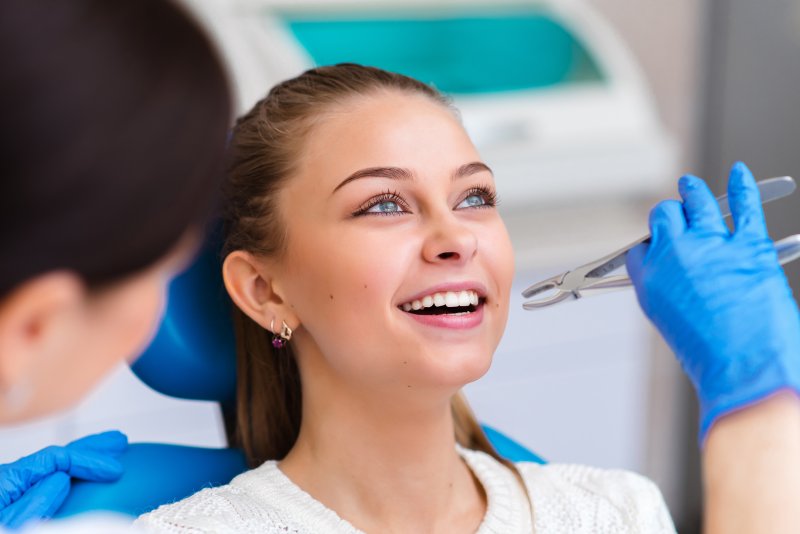 Female patient about to undergo tooth extraction