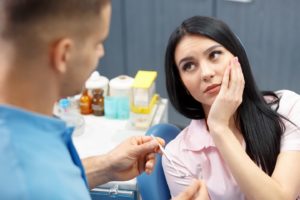 Woman with dental pain